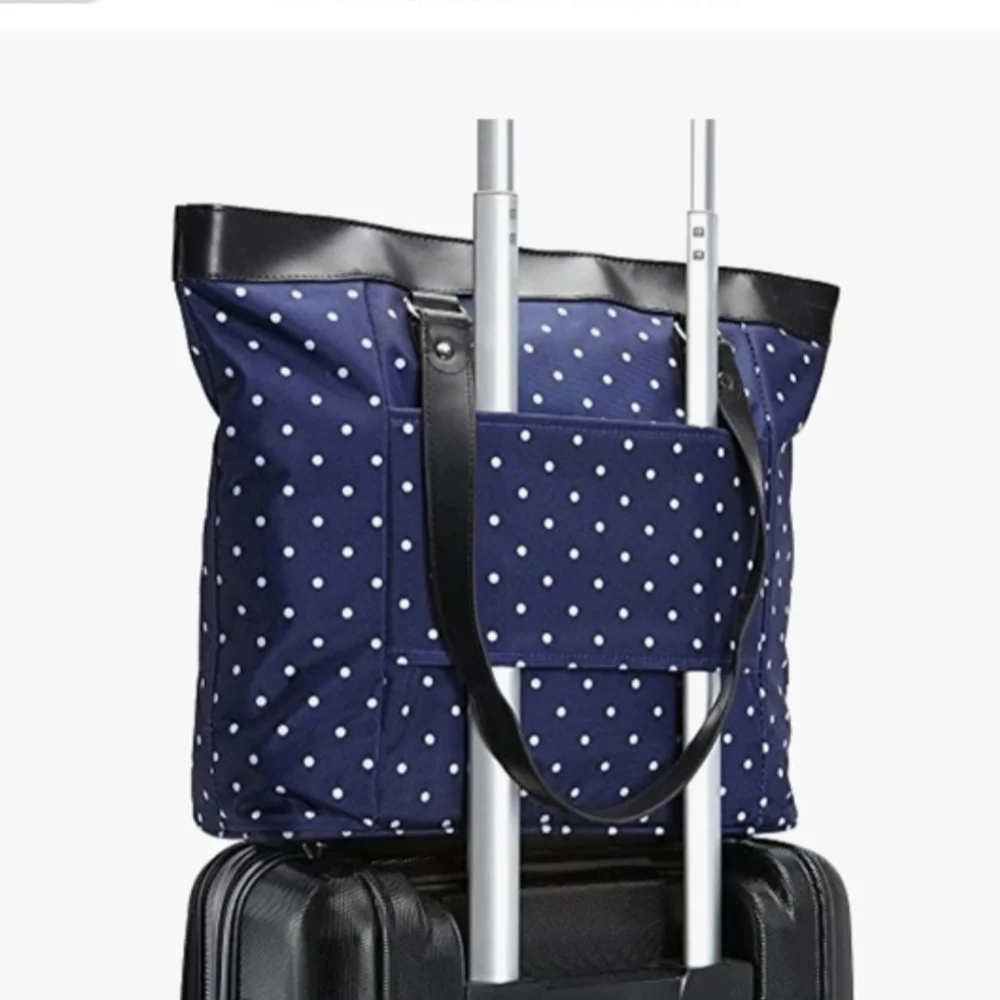 Polka Dot Tote Bag - Navy and Black - Picture 5 of 7